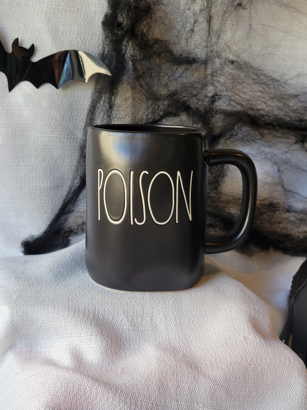 Rae Dunn "Poison" Matte Black Ceramic Mug